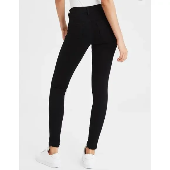 American Eagle Next Level Stretch High Rise Jegging 4 Long Women’s Black 1439 - Picture 7 of 7